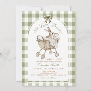 Invitación Conejo Sabio Verde Cumpleaños de Bebé Bunny