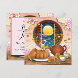 Invitación Conejo, torta lunar, té
