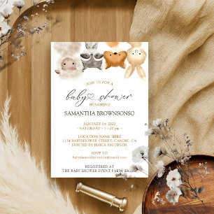 Invitación Conejo Zorro Oveja Bosque