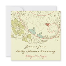 Conejos conejos y flores Neutrales Baby Shower