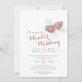 Invitación Cones art marrón grises boda de invierno re-progra