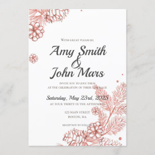 Invitación Cones rojos de oro de oro