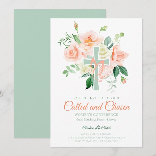 Invitación Conferencia de la Iglesia de la Mujer de la Peach  (Anverso / Reverso)