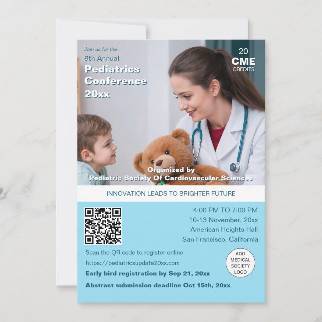 Invitación Conferencia Médica de Pediatría (Anverso)