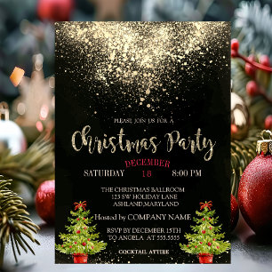 Invitación Confeti, Árbol de Navidad Fiesta de Navidad de la