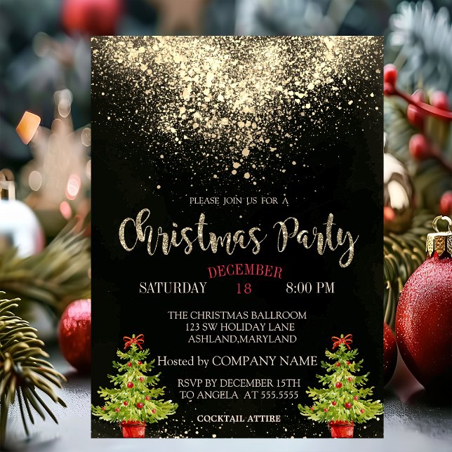 Invitación Confeti, Árbol de Navidad Fiesta de Navidad de la  (Subido por el creador)