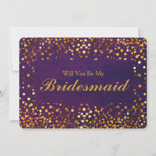 Invitación Confeti Brillante Dorado ¿Quieres ser mi Dama de H