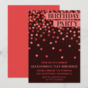 Invitación Confeti de brillo de lujo para 71 cumpleaños