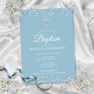 Invitación Confeti de Corazones Bautizo