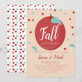 Invitación Confeti de Corazones de Manzanas para Baby Shower 