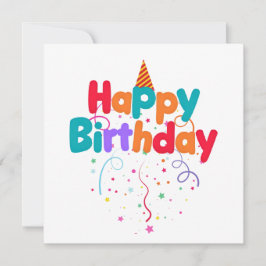 Invitación Confeti de Cumpleaños Feliz