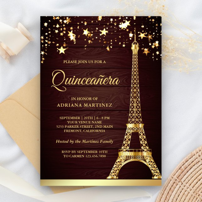 Invitación Confeti de estrellas de papel de aluminio dorado T (Subido por el creador)