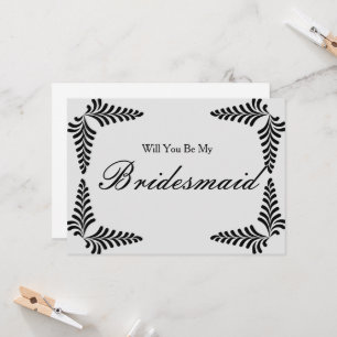 Invitación Confeti de la frontera negra Serás mi dama de hono