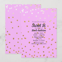 Confeti de lunares rosados y dorados glamour moder