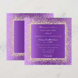 Invitación Confeti de purpurina dorada New Champaigne