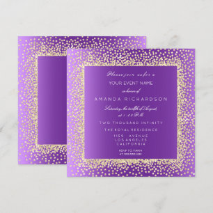 Invitación Confeti de purpurina dorada New Champaigne