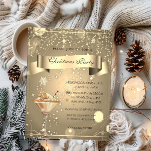 Invitación Confeti dorado,Compañía de bebida de pan de jengib