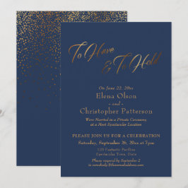 Invitación Confeti Dorado Simple de la Marina Para Tener y Po