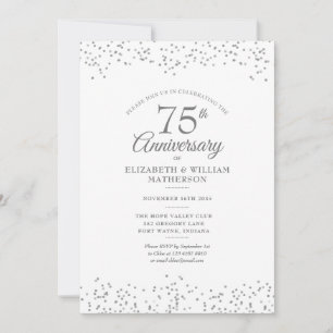 Invitación Confeti elegante para el 75º aniversario de boda