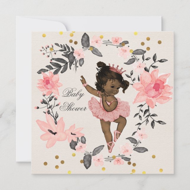 Invitación Confeti étnico Baby Shower de la guirnalda de la (Anverso)