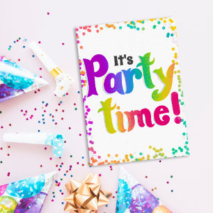 Invitación ¡Confeti Vibrante Es Hora de Fiesta! Celebración