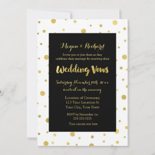 Invitación Confetti blanco negro promete renovación
