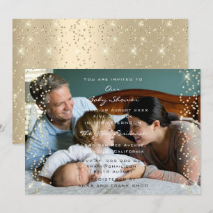 Invitación Confetti, Chica de Baby Shower, Chica de fotografí