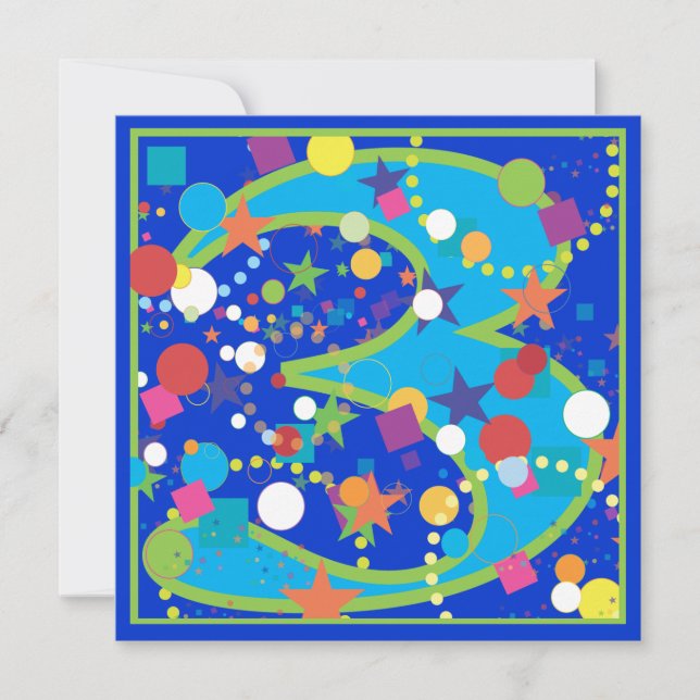 Invitación Confetti Circus 3er cumpleaños fiesta de invitació (Anverso)