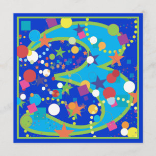 Invitación Confetti Circus 3er cumpleaños fiesta de invitació