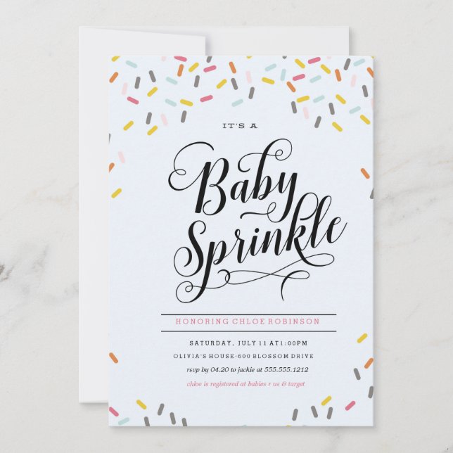 INVITACIÓN CONFETTI DE BABY SPRINKLES (Anverso)