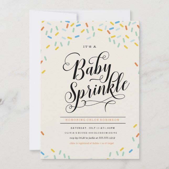 INVITACIÓN CONFETTI DE BABY SPRINKLES (Anverso)