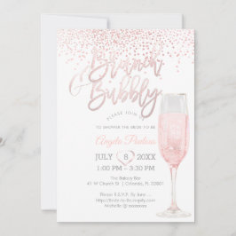 Invitación Confetti de brunch pixDezines con burbujas/rosadas