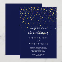Invitación confetti de efecto metalizado dorado | Armada El B