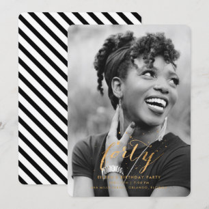 Invitación Confetti de oro 40.º 40º cumpleaños