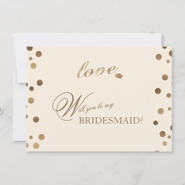 Invitación Confetti de oro Ama a la Boda de champán (Anverso)