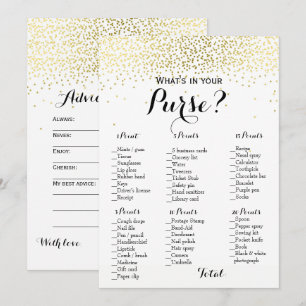 Invitación Confetti de oro de doble lado para bebé juegos de 