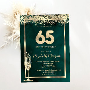 Invitación Confetti de oro de vidrio de champagne Green 65 cu