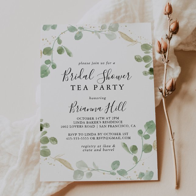 Invitación Confetti de oro Eucalyptus Nodal Ducha Fiesta de t (Subido por el creador)