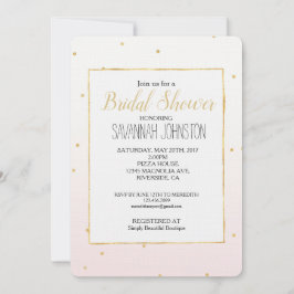 Invitación Confetti de oro rosa Rubor Sparkle Ombre
