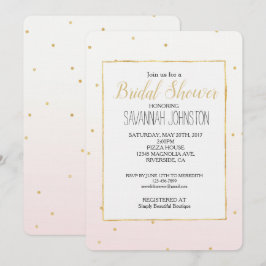 Invitación Confetti de oro rosa Rubor Sparkle Ombre