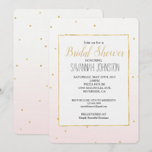 Invitación Confetti de oro rosa Rubor Sparkle Ombre