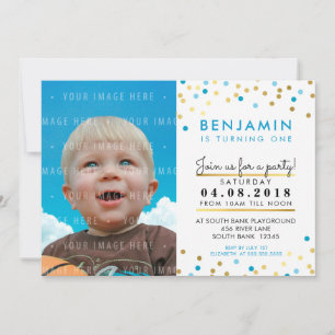 Invitación CONFETTI fiesta de cumpleaños INVITE manchas de or