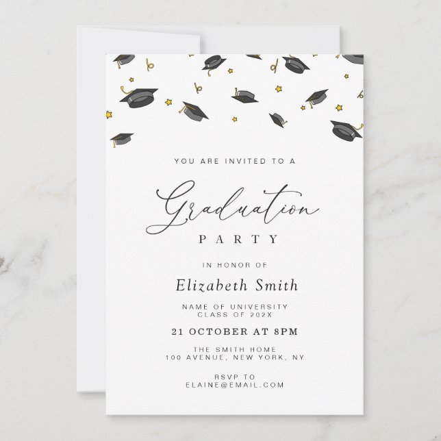 Invitación Confetti graduation party invitation (Anverso)