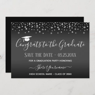 Invitación Confetti Graduation Party Save the Date Invitation