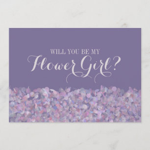 Invitación Confetti morado serás mi chica flor