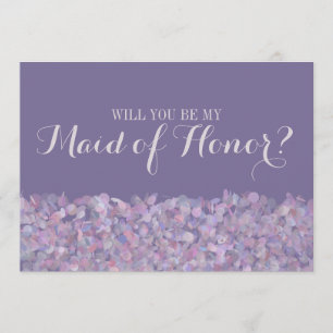 Invitación Confetti morado serás mi empleada de honor