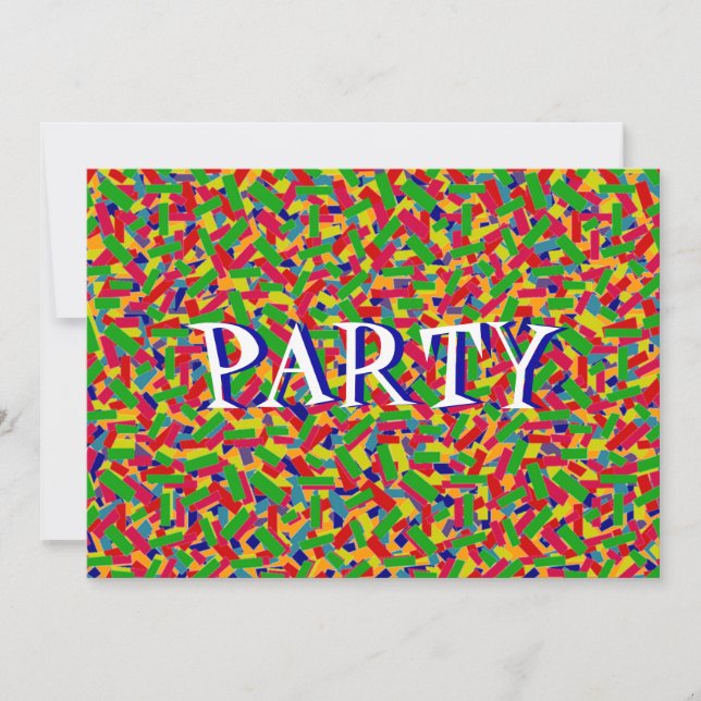 Invitación Confetti multicolor (Anverso)