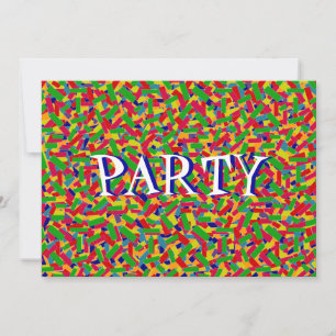 Invitación Confetti multicolor