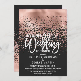 Invitación Confetti Ombre Boda, Relieve metalizado dorado mod