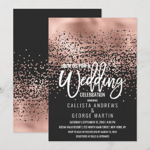 Invitación Confetti Ombre Boda, Relieve metalizado dorado mod